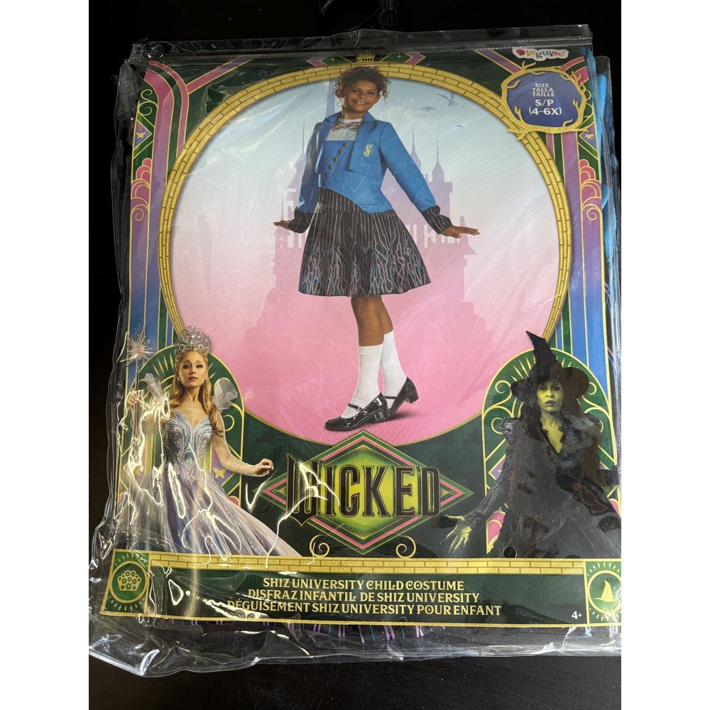 Disguise Wicked Shiz University Uniform Costume Girls Sz S 4-6 Blue Jacket Skirt